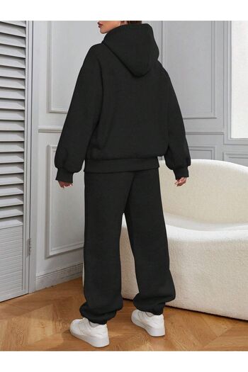 Mythologie East Hampton Sweatshirt Sweatpants Jogger - Black Printed Bottom Top Tracksuit Set Hooded
