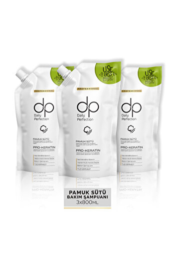 dp Daily Perfection 800ml X 3 Grains Shampoo Cotton Milk Refillable Economic Set