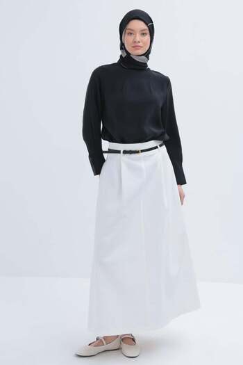 ALLDAY White-Waisted Lycra Bell Skirt