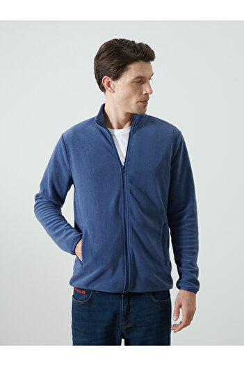 LC Waikiki Stand Collar Long Sleeve Fleece Men's Zip-Up Sweatshirt