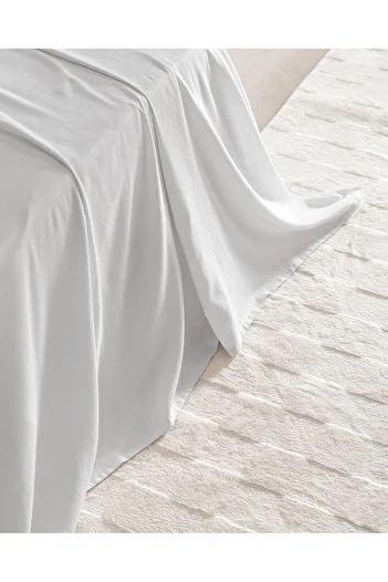 Madame Coco Ciel Double 100% Cotton Elasticless Satin Bed Sheet - Gray