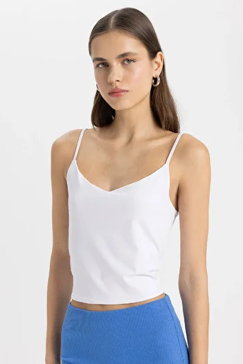 DeFacto Fitted U-Neck Strap Tank Top