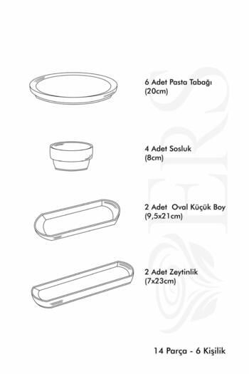 Erbaşlar Bonche Luxury Embossed 14 Piece Breakfast Set for 6 People
