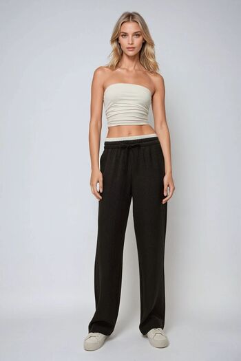 Hiccup Wide Leg Trousers with Elastic Waist