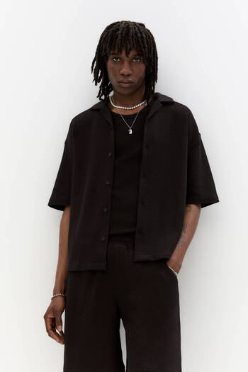 Pull & Bear Kısa kollu rustik gömlek