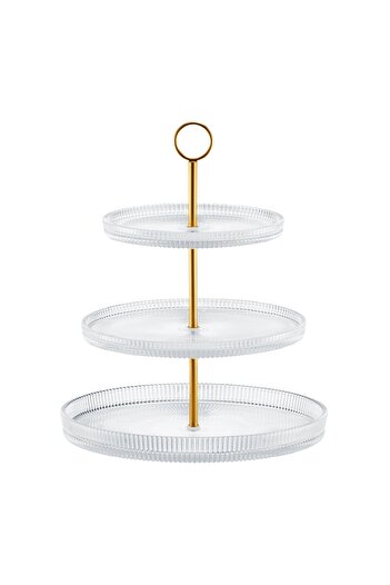 Ambition Tiered cake stand, 3 levels, gold, Curly