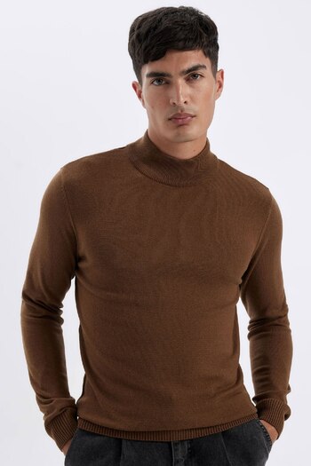DeFacto Slim Fit Slim-Fit Half Turtleneck Basic Plain Strickpullover R1127az24wn