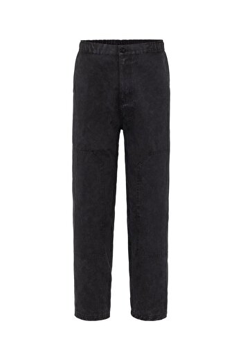 VAMOSCLO Black Baggy Gabardine Pants - Washed Style