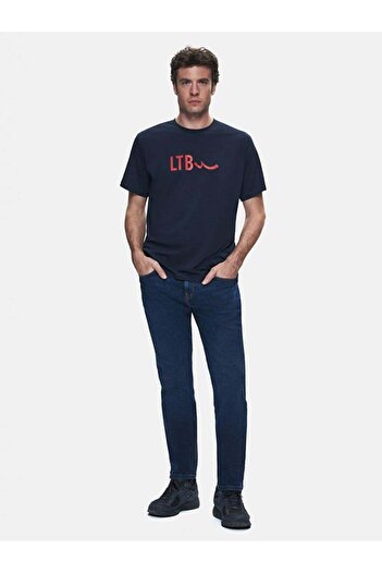 Ltb Rosono Navy Blue Men's Crew Neck Short Sleeve T-Shirt 122584271608912551