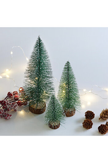 Bimotif Miniature 3-Piece Christmas Snowy Pine Tree Set