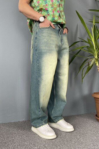 Alışveriş Sokağı Distressed Stonewashed Balloon Super Baggy Trousers