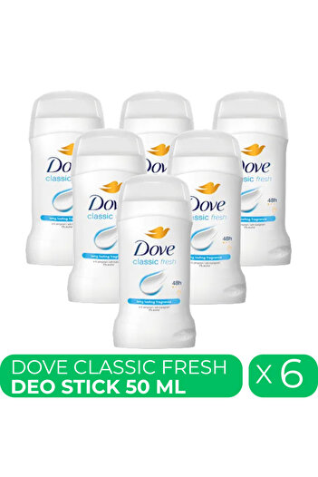 Dove Classic Fresh, deodorant stick for women, 6 pcs x 50 ml