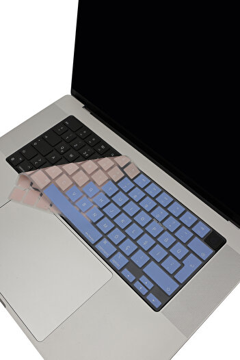 Mcstorey Macbook Kılıf Klavye Koruyucu Air Pro M1-m2-m3-m4 Uyumlu Türkçe Q A2681 A2941 A2442 2485 R.powder