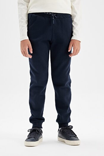 DeFacto Erkek Çocuk Lacivert Beli Paçası Lastikli Cepli Jogger Okul Eşofman Altı W0773a624au