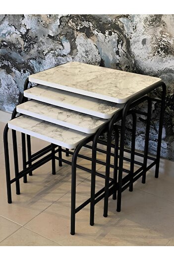 ASLANSTORE 4'lü Metal Zigon Sehpa