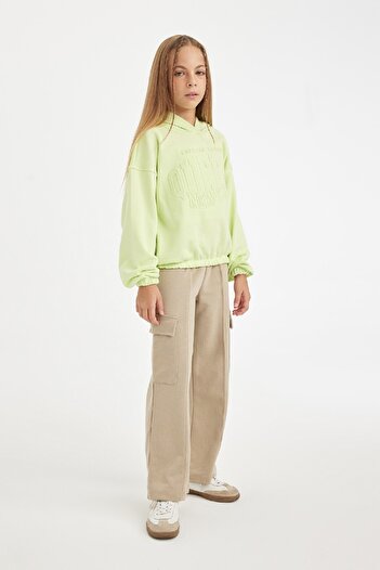DeFacto Girls Wide Leg Loose Wide Leg Cargo Pocket Sweatpants D0744A824Au