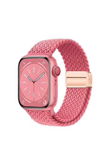 zore Watch 10 42mm Zore Krd-134 Mesh Design Mesh Cord Strap Strap - Pink