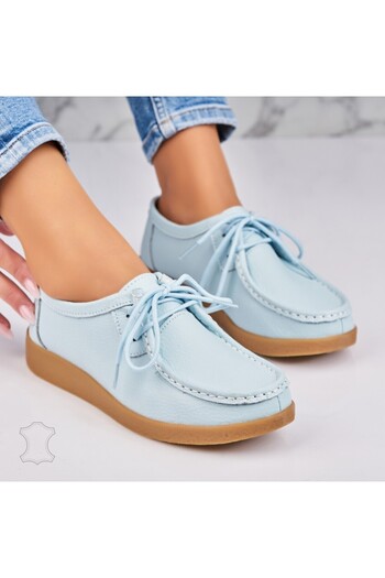 Joana Women's Loafers Natural Leather Turquoise Harla