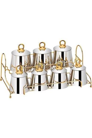 SILA Pyramid 15 Piece Gold Steel Lid Spice Set with Stand