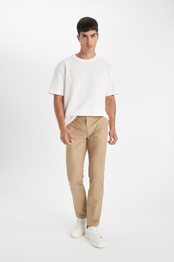 DeFacto Chino Straight Leg Canvas Trousers - D1526AX24SM