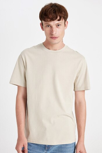 DeFacto Νέο κοντομάνικο μπλουζάκι Regular Fit Crew Neck Basic μονόχρωμο 100% βαμβάκι 3149067