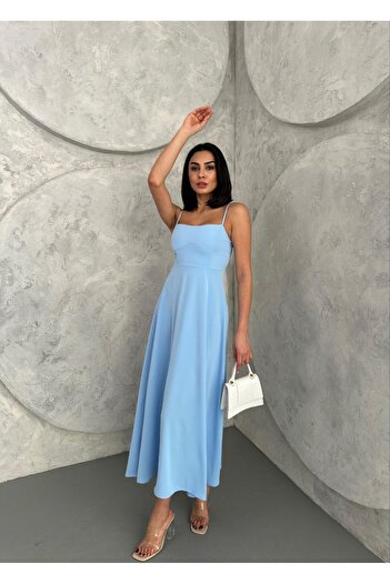 S&A Collectionn Жіноча максі-сукня на тонких бретелях з підкладкою до колін