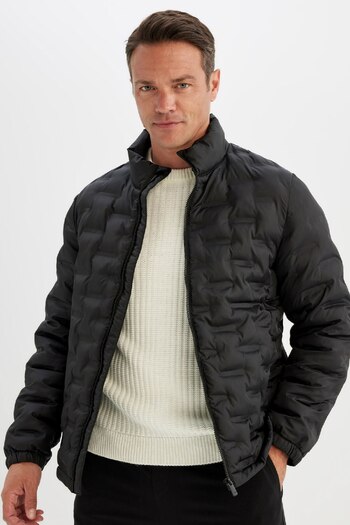 DeFacto Voděodpudivý Slim Fit prošívaný kabát – Slim Fit, stojáček, kapsy na zip, D1234ax24wn