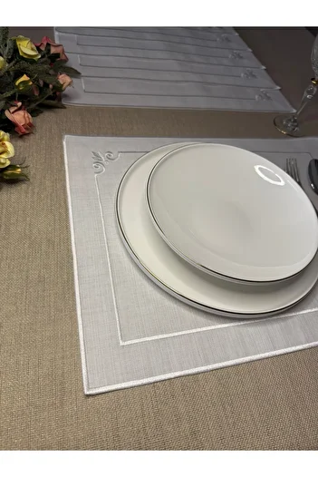 Smiling Home 6 Pieces Linen - Ecru Color - Fate Model - American Service / Supla