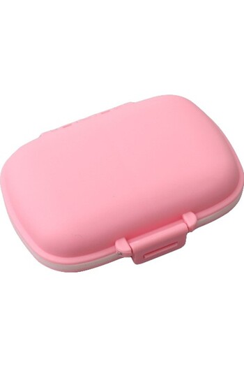 Flippy Medicine Organizer, Plastic, 8 Compartments, 0.1 L, Pink, Flippy, 11 x 7 cm