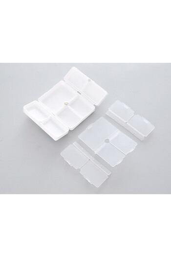 Flippy Medication Storage Box, 7 Individually Sealed Compartments, Foldable, Portable, Flippy, White/Green