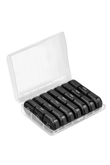 Optim Solution Medicine Storage Box, 7 Days, 21 Compartments, Portable Transparent Case