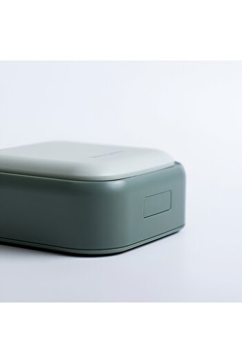 Optim Solution Mini Medication Storage Box,4 Compartments, Airtight Closure, Portable, Square, Green, PP,