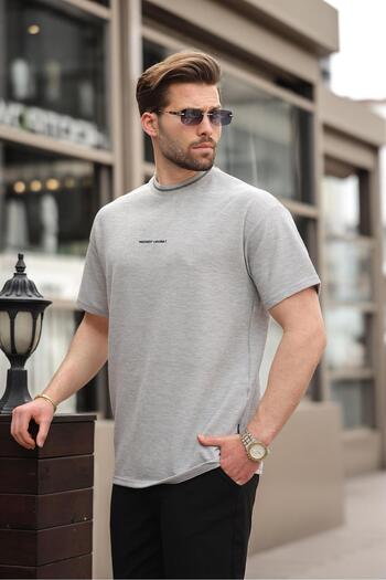 Madmext Ανδρικό T-shirt Grimelange Basic με λεπτομέρεια κεντήματος E7106