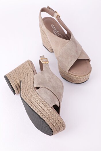 Gondol Genuine Leather Women's Platform Sandals - Wedge Heel, ell.7004