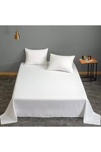 Kotonia Home Kotonia Home Hotel 100% Cotton Percale Bed Sheet, White, 150x240 cm