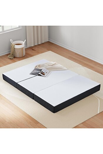 Comfy Portable White Knitted 180x90x10cm Medicated Folding Mattress with Black Border