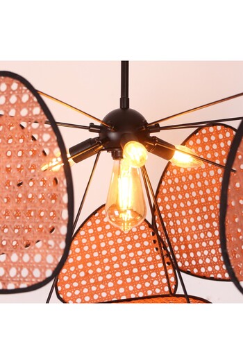 Mylamp Bulut Kiremit Doğal Hazeran Avize 75x35 cm, 9+1 Yaprak ve 3+1 Duylu 30 cm