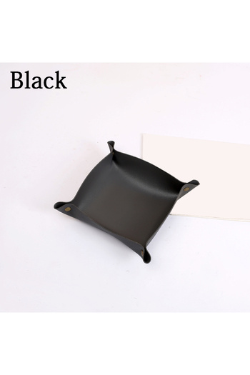 Choice S 20x20cm black Nordic Style Leather Storage Tray Desktop Organizer For Key Jewelry Cosmetic Storage