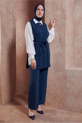 Alvina 44171 Model Belted Three Pants Set