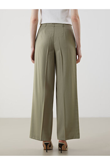 LC Waikiki LCW Modest Haki Loose Fit Geniş Paça Kadın Pantolon