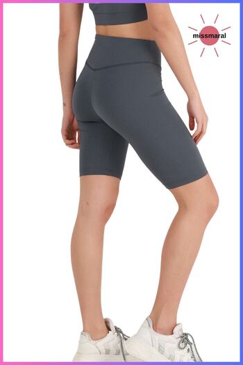 missmaral Women's Shorts Tights Anthracite High Waist Recovery Sports Biker Short Diver Leggings Fabric 11070
