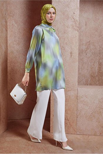Alvina Satin Hijab Tunic - Model 44628