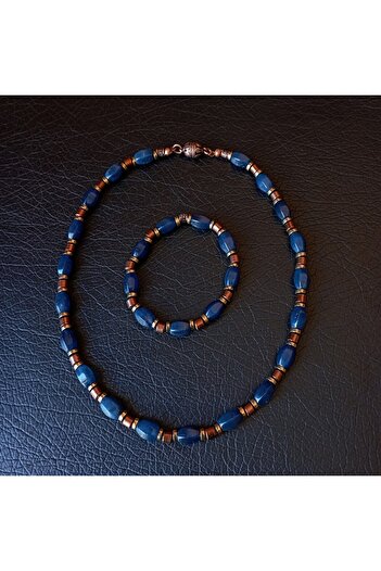 Asteria Elite Jasper Hematite Evil Eye Protection and Balance Necklace Bracelet Set