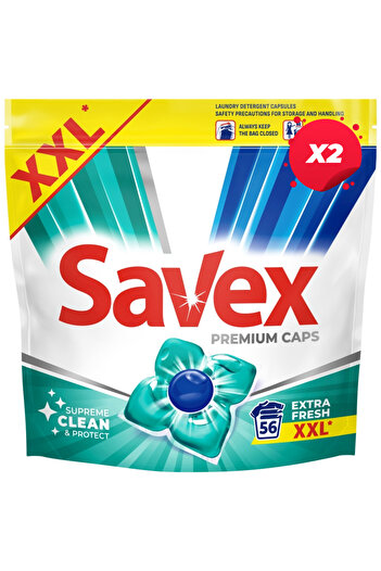 SAVEX X2 - SAVEX DETERGENT SUPER CAPS 56 PIECES EXTRA FRESH
