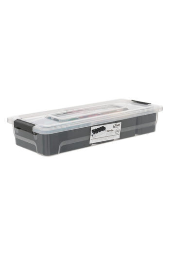 Five Simply Smart Samba Durable Polypropylene Storage Compartment Box 2.5 Liter