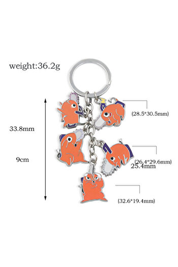 Choice K00668 Anime Chainsaw Man Keychains Badge Pochita Denji Power Makima Figure Metal Pendant Women Men