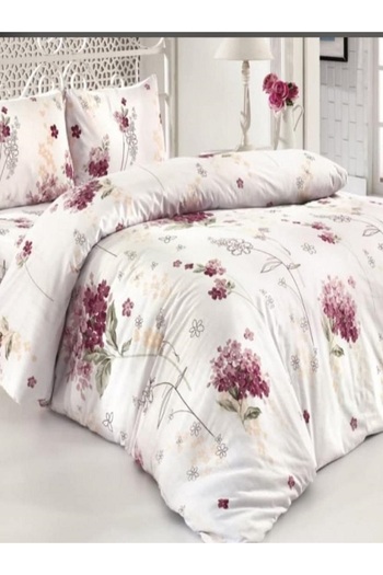 uykulife home collection Uykulife Double Personality Cream Flower Patterned Duvet Cover Set (Without Sheet)