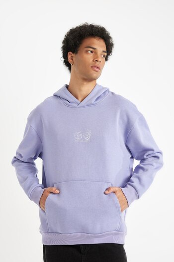 DeFacto Rick And Morty Boxy Fit Kapüşonlu Sırt Baskılı Sweatshirt C6510ax24au