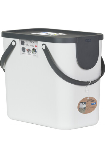 Rotho Selective waste bin 25L, white, Albula