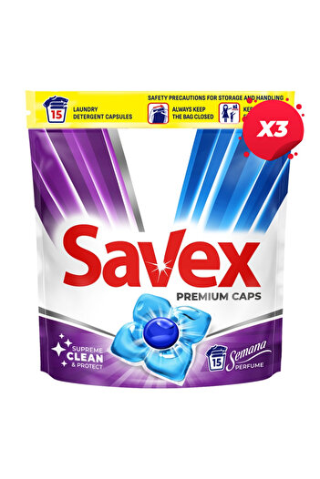 SAVEX X3 - Detergent Super Caps 15 Pieces Semana
